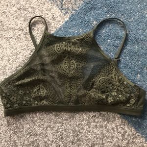 VS high neck  bralette in olive green